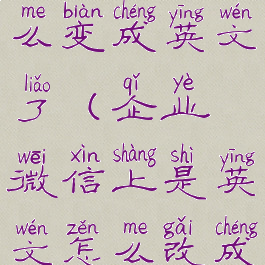 企业微信怎么变成英文了(企业微信上是英文怎么改成中文)