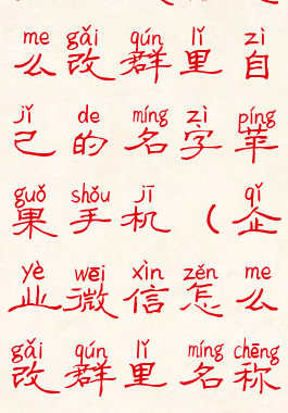 企业微信怎么改群里自己的名字苹果手机(企业微信怎么改群里名称)