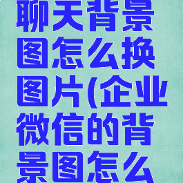 企业微信聊天背景图怎么换图片(企业微信的背景图怎么设置)