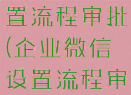 企业微信设置流程审批(企业微信设置流程审批怎么弄)