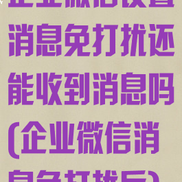 企业微信设置消息免打扰还能收到消息吗(企业微信消息免打扰后)
