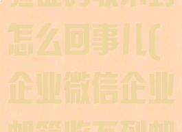 企业微信邮箱验证码收不到怎么回事儿(企业微信企业邮箱收不到邮件)