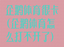 企鹅体育很卡(企鹅体育怎么打不开了)