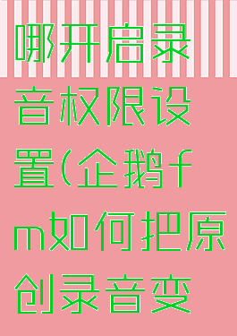 企鹅fm在哪开启录音权限设置(企鹅fm如何把原创录音变公开)