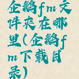 企鹅fm文件夹在哪里(企鹅fm下载目录)