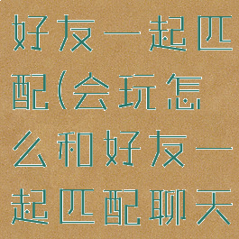 会玩怎么和好友一起匹配(会玩怎么和好友一起匹配聊天)