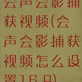 会声会影捕获视频(会声会影捕获视频怎么设置16.9)