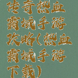 传奇热血霸域手游攻略(热血霸域手游下载)