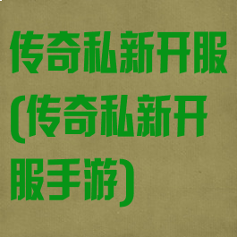 传奇私新开服(传奇私新开服手游)