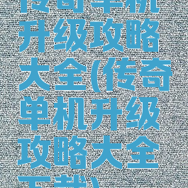 传奇单机升级攻略大全(传奇单机升级攻略大全下载)