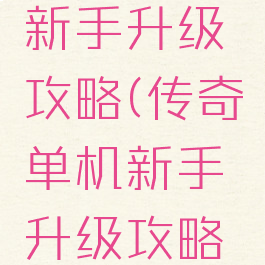 传奇单机新手升级攻略(传奇单机新手升级攻略视频)