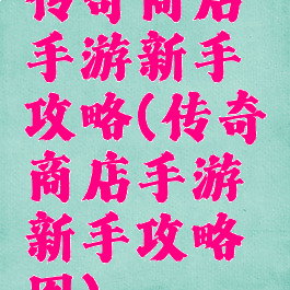 传奇商店手游新手攻略(传奇商店手游新手攻略图)