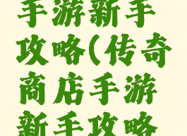 传奇商店手游新手攻略(传奇商店手游新手攻略视频)