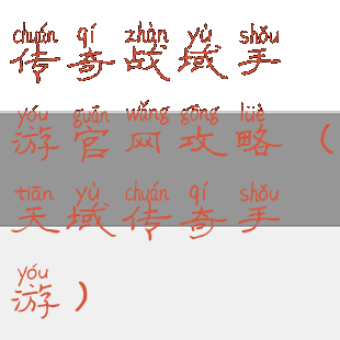 传奇战域手游官网攻略(天域传奇手游)