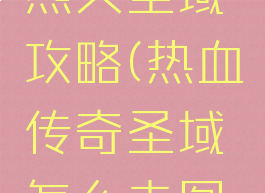 传奇手游烈火圣域攻略(热血传奇圣域怎么走图解)