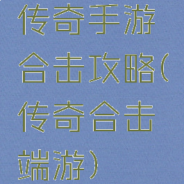 传奇手游合击攻略(传奇合击端游)