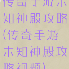 传奇手游未知神殿攻略(传奇手游未知神殿攻略视频)