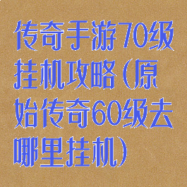 传奇手游70级挂机攻略(原始传奇60级去哪里挂机)