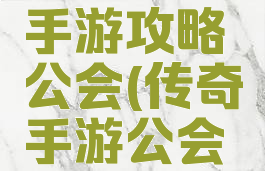 传奇来了手游攻略公会(传奇手游公会群)