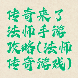传奇来了法师手游攻略(法师传奇游戏)