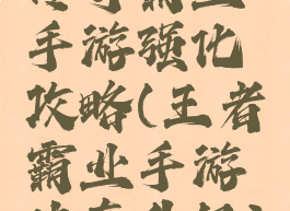 传奇霸业手游强化攻略(王者霸业手游传奇升级)