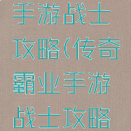 传奇霸业手游战士攻略(传奇霸业手游战士攻略大全)