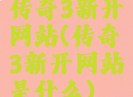 传奇3新开网站(传奇3新开网站是什么)