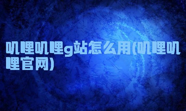 叽哩叽哩g站怎么用(叽哩叽哩官网)