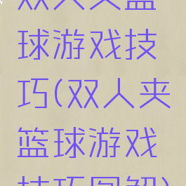 双人夹篮球游戏技巧(双人夹篮球游戏技巧图解)