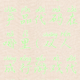 双人成行产品代码在哪里(双人成行游戏代码在哪里)