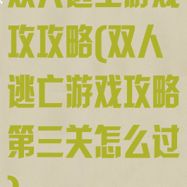 双人逃生游戏攻攻略(双人逃亡游戏攻略第三关怎么过)