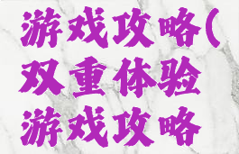 双重体验游戏攻略(双重体验游戏攻略大全)