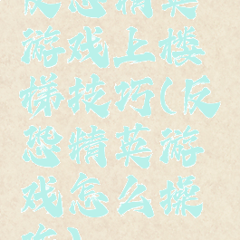 反恐精英游戏上楼梯技巧(反恐精英游戏怎么操作)