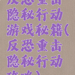 反恐重击隐秘行动游戏秘籍(反恐重击隐秘行动攻略)