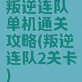 叛逆连队单机通关攻略(叛逆连队2关卡)