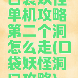 口袋妖怪单机攻略第二个洞怎么走(口袋妖怪洞口攻略)