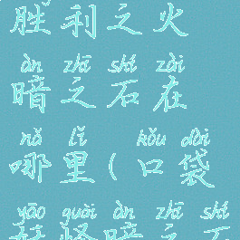 口袋妖怪胜利之火暗之石在哪里(口袋妖怪暗之石怎么获得)