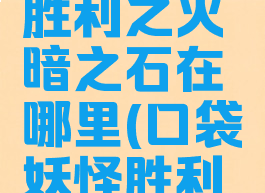 口袋妖怪胜利之火暗之石在哪里(口袋妖怪胜利之火下载)