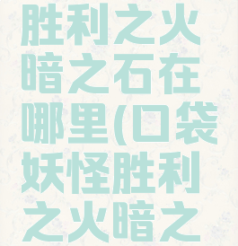 口袋妖怪胜利之火暗之石在哪里(口袋妖怪胜利之火暗之石在哪里)