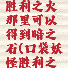 口袋妖怪胜利之火那里可以得到暗之石(口袋妖怪胜利之火火之石)