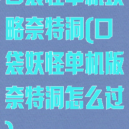 口袋怪单机攻略奈特洞(口袋妖怪单机版奈特洞怎么过)