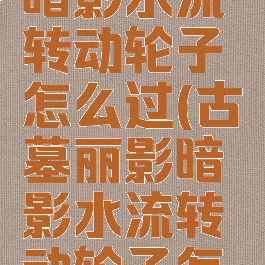 古墓丽影暗影水流转动轮子怎么过(古墓丽影暗影水流转动轮子怎么过去)