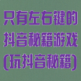 只有左右键的抖音秘籍游戏(玩抖音秘籍)