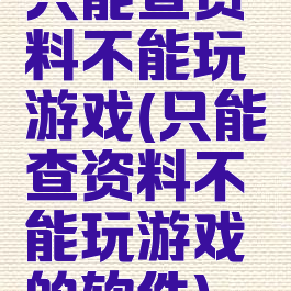 只能查资料不能玩游戏(只能查资料不能玩游戏的软件)