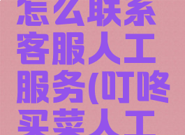 叮咚买菜怎么联系客服人工服务(叮咚买菜人工电话)