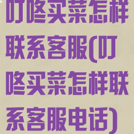 叮咚买菜怎样联系客服(叮咚买菜怎样联系客服电话)