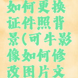可牛影像如何更换证件照背景(可牛影像如何修改图片文字)