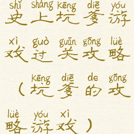 史上坑爹游戏过关攻略(坑爹的攻略游戏)