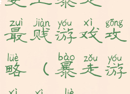 史上暴走最贱游戏攻略(暴走游戏系列)