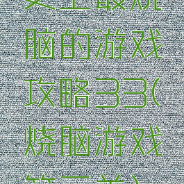史上最烧脑的游戏攻略33(烧脑游戏第三关)